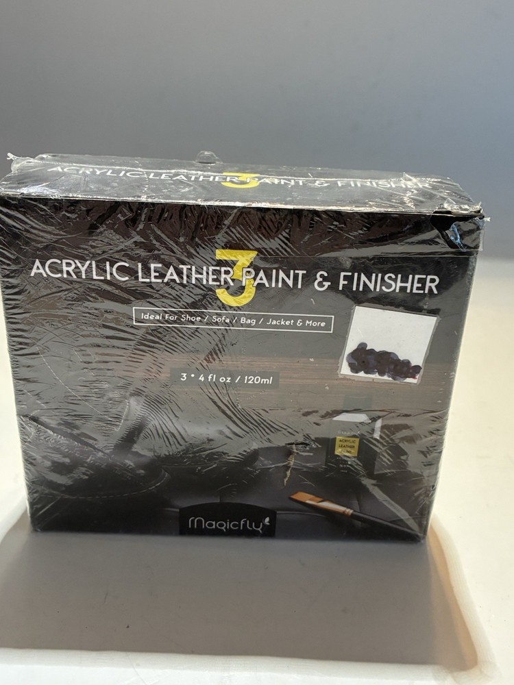 Acrylic Leather Paint Set, Magicfly Black and Glow Green Paint & Finisher NEW