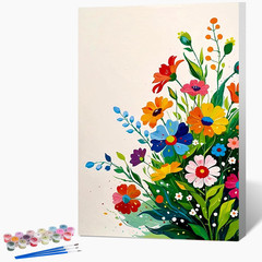 Framed Paint by Numbers Kit for Adults Beginner & Kids, Flowers Easy Adult Paint