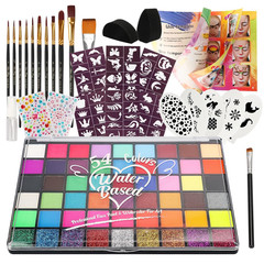 Kit pintura facial 54 colores para bebe pintura no toxica activada con agua