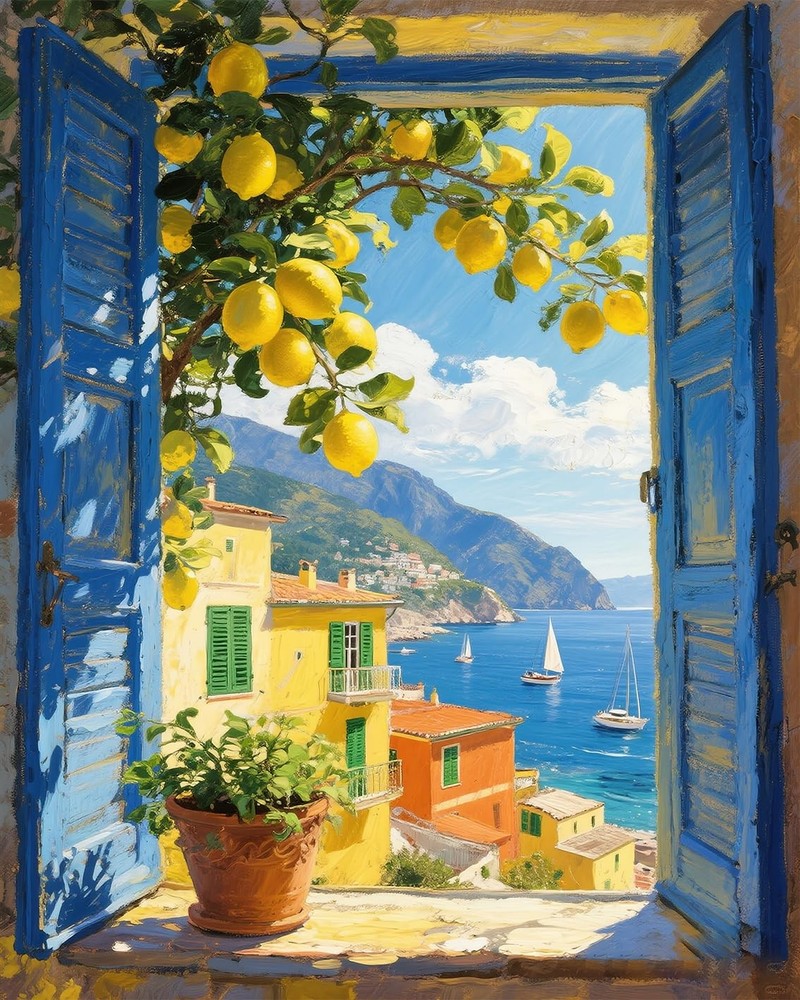 Lemon Tree Paint by Numbers Kit for Adults,Scenery Oil Acrylic Painting Kits …