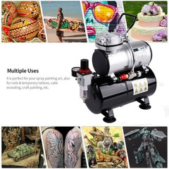 Airbrush Kit With Compressor AS-186K With Airbrush Gun, Air Hose, Cleaning br…