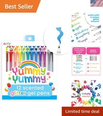 Scented Yummy Yummy Glitter Gel Pens Set of 12-1.00mm NIB Scented Glitter Pen…