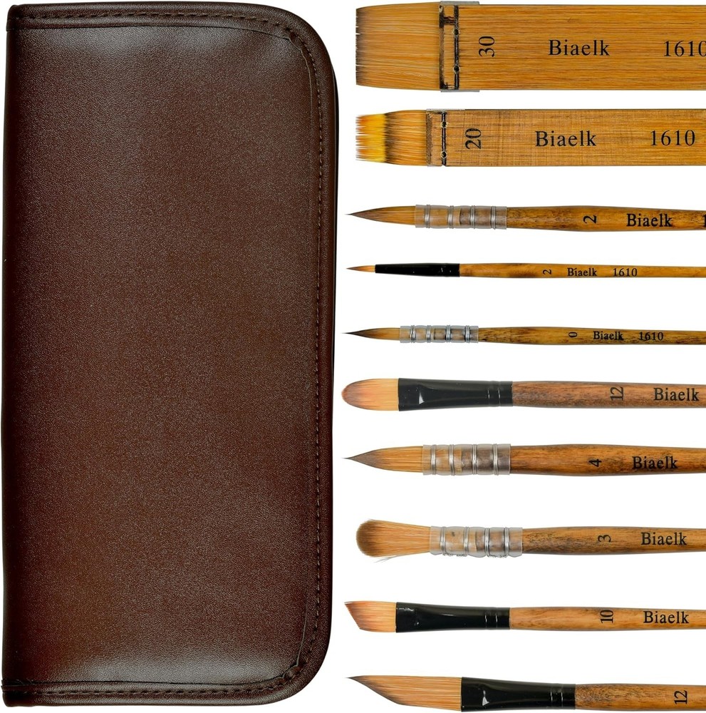 10PCS Variety Travel Biaelk Professional Artist Paint Watercolor Brushes Set …