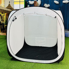 Pop up Paint Booth 6X6X6Ft Portable Spray Tent with Black Floor, Mesh Door and M