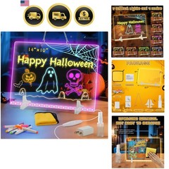 LED Drawing Board LED Light Up Whiteboard with 7 Colors 14×10 Acrylic Glow Board