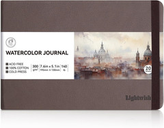 Watercolor Journal, 100% Cotton Cold Press Watercolor Paper Sketchbook 7.6” X…