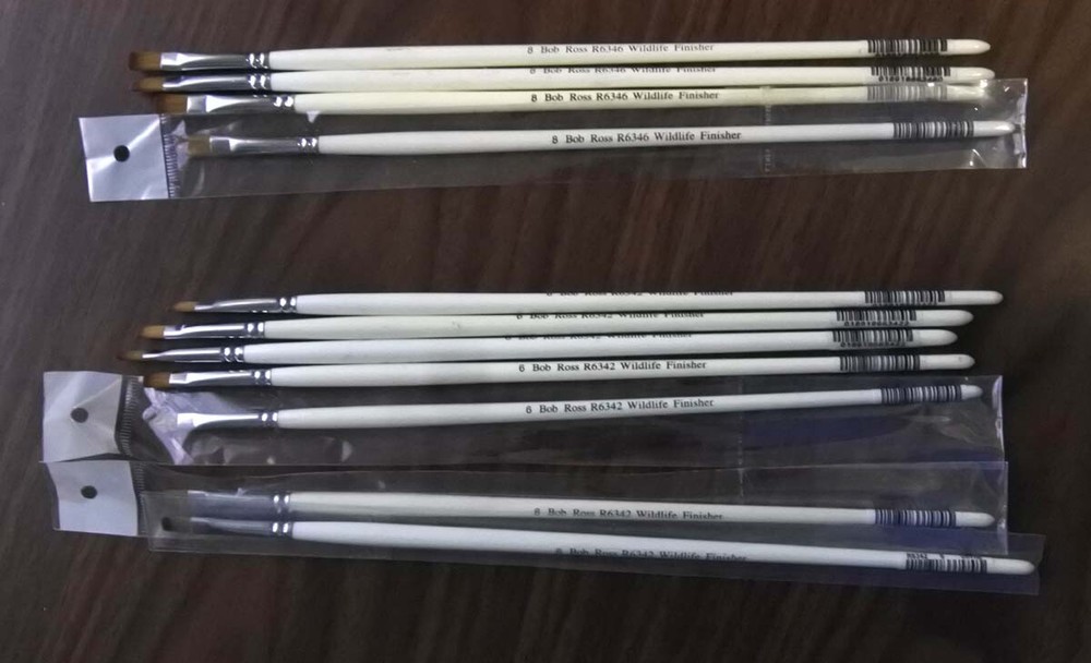 Bob Ross Wildlife Finisher Brushes 6 & 8, Bamboo Yasutomo Hake Brush 2 1/2″ Wide