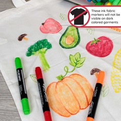 Non-Toxic 20-Count Fabric Markers with Fine and Chisel Tips for Creative Designs