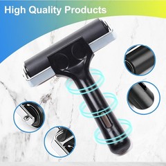4 Inch Professional Rubber Roller with Comfort Grip Handle – Stainless BLACK