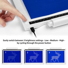 iVyne Bright Crafting Light Pad A4 – Battery & Cable Powered LED White