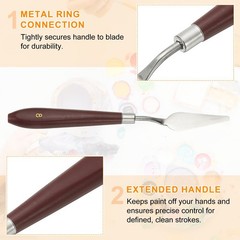 2pcs Painting Palette Knife 2.09 x 0.71 Inch Stainless Steel with Plastic Handle