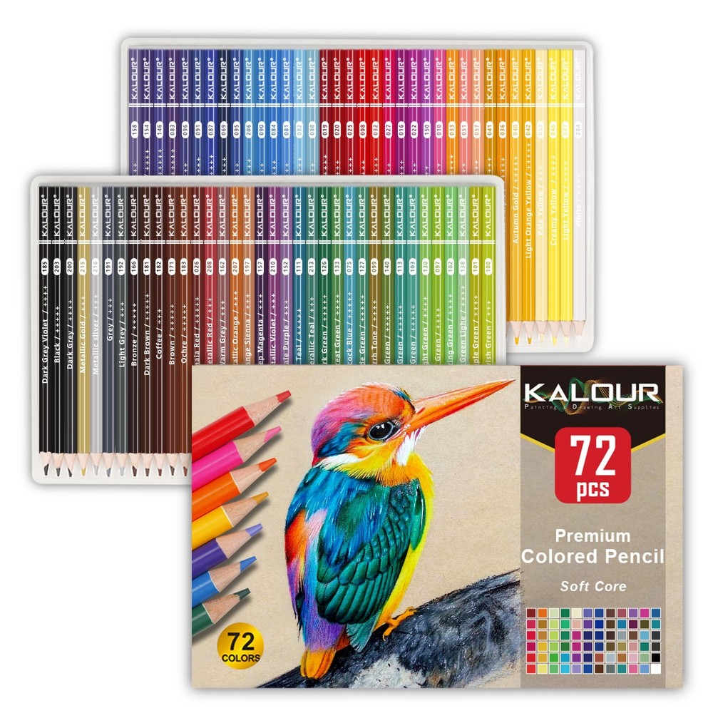KALOUR 72 Count Colored Pencils for Adult Coloring Books, Soft Core,Ideal for…