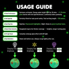 8 Colors Glow in the Dark Markers – 0.7mm Round Tip Neon Fluorescent Paint Pe…