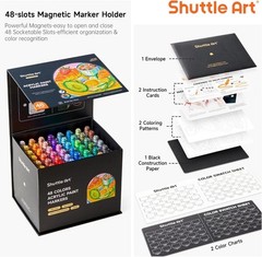 Automatic Ink Control Acrylic Paint Markers, 48 Colors Brush Tip Acrylic Pain…