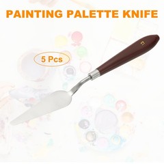 5pcs Painting Palette Knife 3.35 x 0.94 Inch Stainless Steel with Plastic Handle