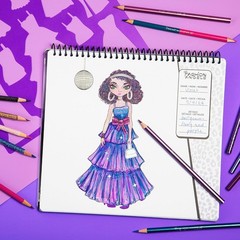 Creative Drawing Kit for Girls: Glam Fashion Sketch Pad with Stencils & Stickers