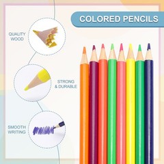 6Pcs Blue Colored Pencils Set for Artists Art Painting