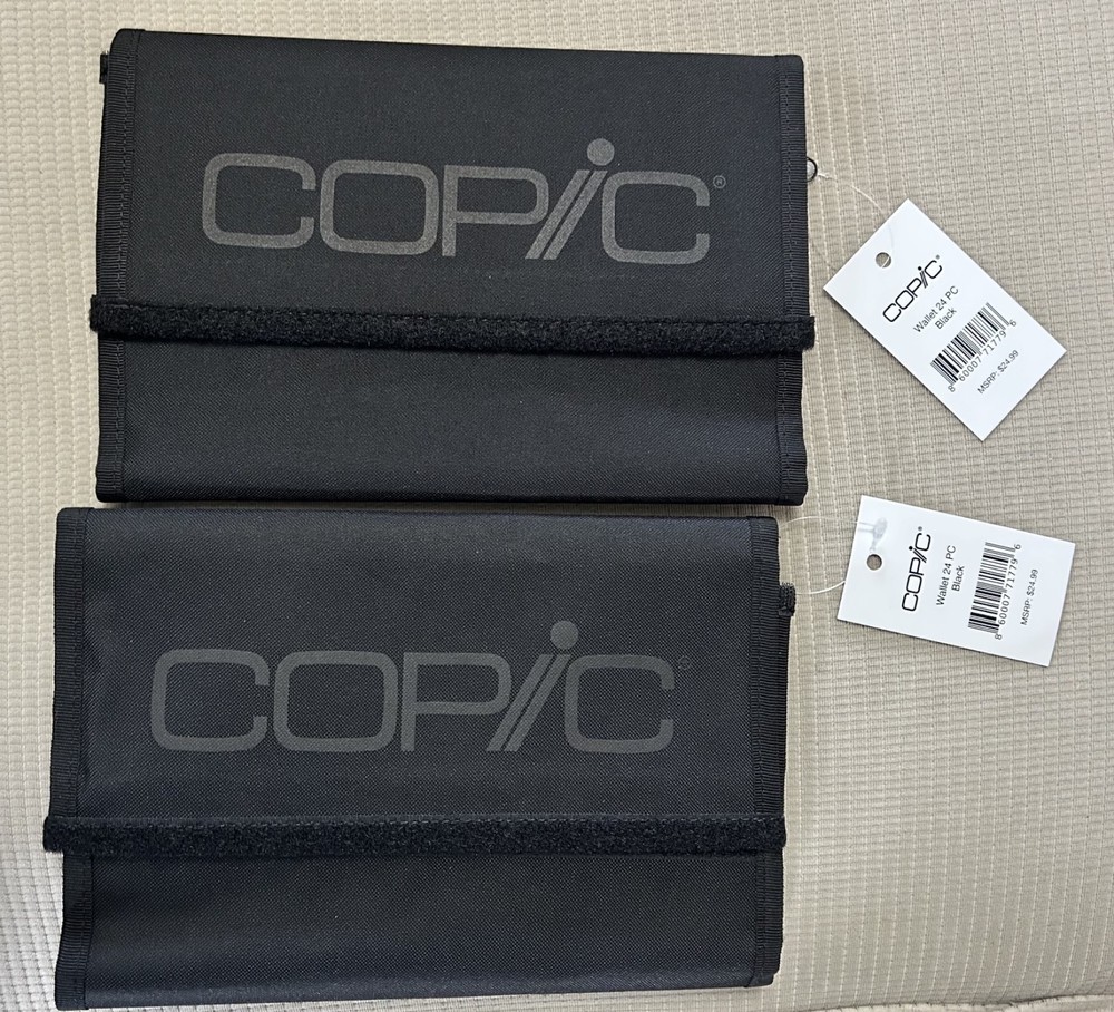 COPIC Marker Wallet Storage Case Holds 24 Black – NWT LOT OF 2