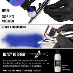 US Art Supply 8-Ounce Transparent Deep Black Airbrush Paint