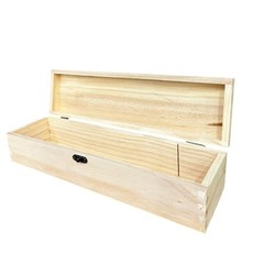 Unfinished Wood Craft Box Unfinished Wood 14.4 inches x 3.9 inches x 3.1 inches