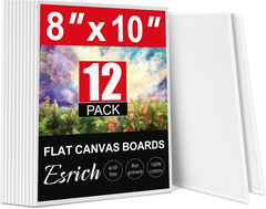 8X10 Canvas for Painting, 12 Pack Canvas Boards for Painting Primed Acid Free Bl