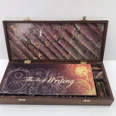 Authentic Models The Art of Writing Calligraphy Set Wooden Box Pens Inks Seals