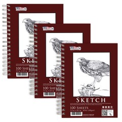 5.5″ x 8.5″ Left Hand Spiral 60lb Sketch Pad (Pack of 3)