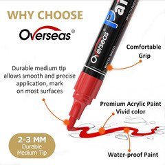 White Paint Pens Paint Markers – Permanent Acrylic Markers 2 Pack, Water Based,