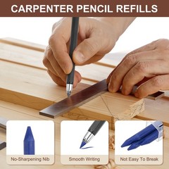 8Pcs 5.6mm 2B Carpenter Pencil Refill, Solid Dry Pencil Refill, Blue