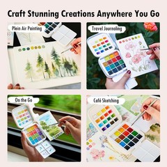 Mini Watercolor Paint Set – Compact Travel Art Kit with 16 Colors,Detail Pain…