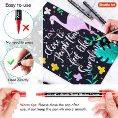 Shuttle Art 36 Colors Dual Tip Acrylic Paint Markers, Brush Tip and Dot Tip Acry