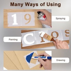 65 Pcs Plastic Painting Stencils Reusables Numbers and Symbols 4 Inch Letter