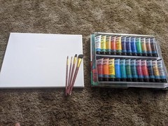 Acrylic Paint set 24 Colours 36ml For Canvas, Wood, Fabric, Leather, Cardboard