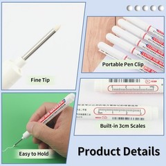 20mm Long Nib Deep Hole Marker Pen,Fine Tip Permanent for Wood,Metal Drill Reach