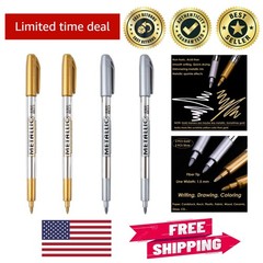 Fine Point Metallic Marker Pens – Gold and Silver for Ultimate Craft Creativity