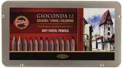 Artist’s Soft Pastel Pencils Drawing Sketch Portrait Set 12 Colors Box