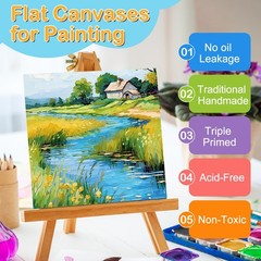ESRICH Canvas Boards for Painting, 48 Pack Canvases 4*4in 48pack, White