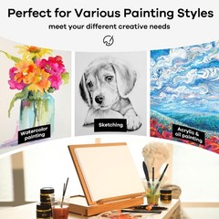 VISWIN Tabletop Easel with Drawer & Palette – Adjustable Beech Wood Sketch Box