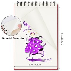 5.8×8.3in Sketch Book, 60Sheets Spiral Bound Notebooks, Natural White 92lbs/1…