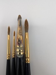 Lot of 4 Pure Red Sable Pro Stroke Creative Mark Artist Brushes. Long Handle 49