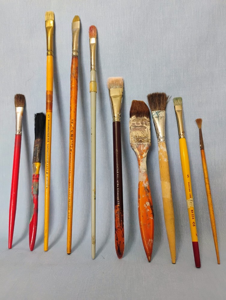 Vintage Paint Brushes Lot of 10 Various Sizes #4