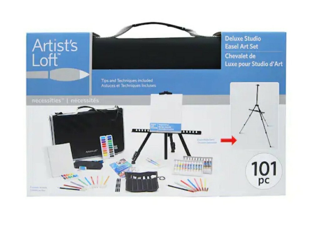 Artist’s Loft 101 Piece Deluxe Studio Art Set w/Easel & Messenger Bag NIB