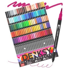 120 Markers Set | Water Color Pens with Brush & Fineliner, Water-Based Art Ma…