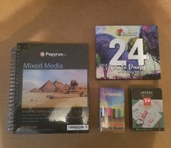 Papyrus Pro Series Mixed Media Sketchpad 100 Sheets & Arteza Markers Zenacolor