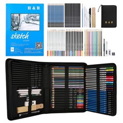 72 PCS Drawing Supplies Sketching Art Kit with A5 Sketchbook Pencils Adult