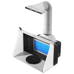 Airbrush Spray Booth: Dual Fans, 3 LED Lights, 21.5″x18.7″x14.6″, Portable