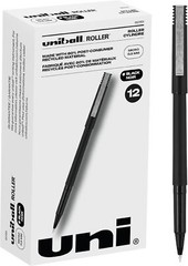 uni-ball Roller Rollerball Pens Fine Point Micro 12 Count (Pack of 1), Black