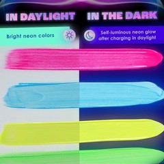 Glow in The Dark | Luminescent | Phosphorescent | Self-Luminous Paint – Set of 8