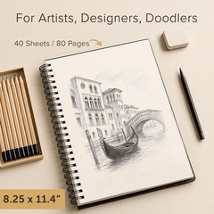 Artist’S Sketchbook Hardcover – 200GSM Very Thick Paper – Large, Spiral Sketch B