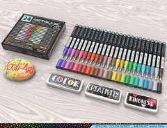 24 Metallic Paint Markers Set – Extra Fine Tip